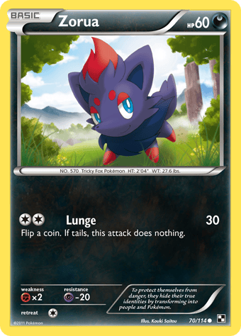 Zorua Black & White Pokemon Card