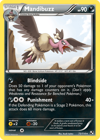 Mandibuzz Black & White Pokemon Card