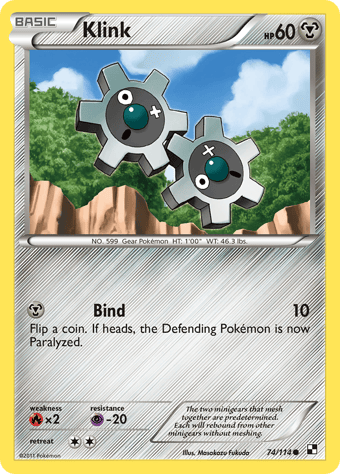 Klink Black & White Pokemon Card