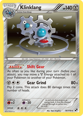 Klinklang Black & White Pokemon Card