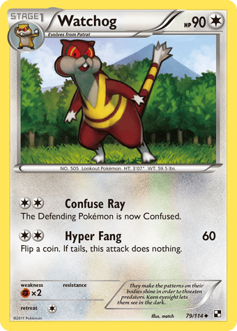 Watchog Black & White Pokemon Card
