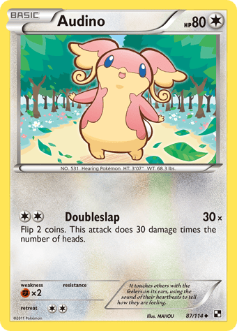 Audino Black & White Pokemon Card