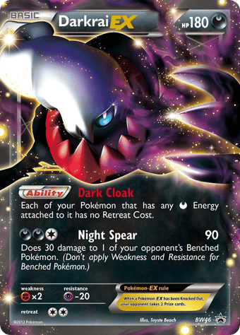 Darkrai-EX BW Black Star Promos Pokemon Card