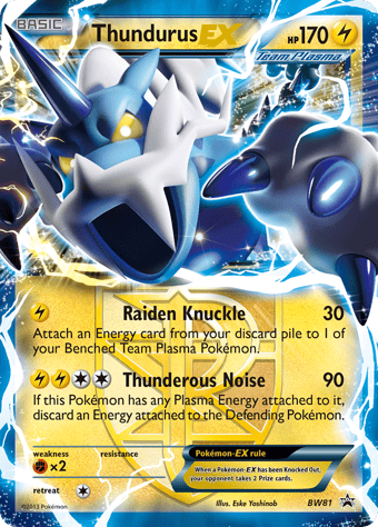 Thundurus-EX BW Black Star Promos Pokemon Card