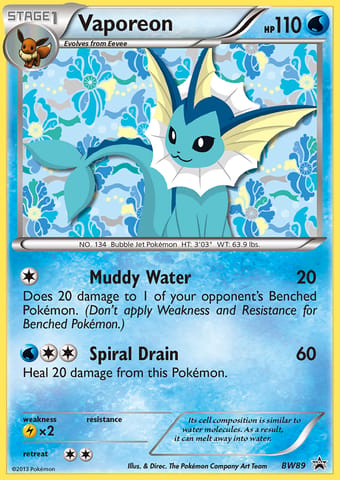 Vaporeon BW Black Star Promos Pokemon Card