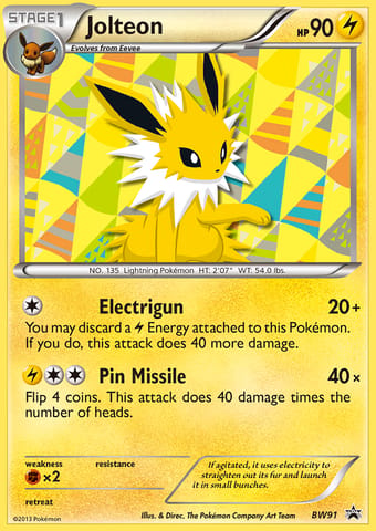 Jolteon BW Black Star Promos Pokemon Card