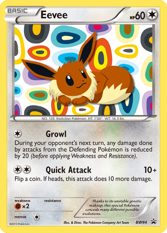 Eevee BW Black Star Promos Pokemon Card
