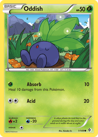 Oddish Boundaries Crossed Pokemon Card