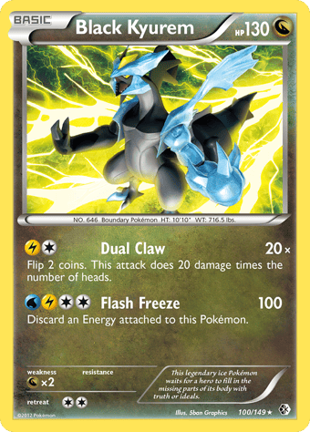 Black Kyurem Boundaries Crossed Pokemon Card