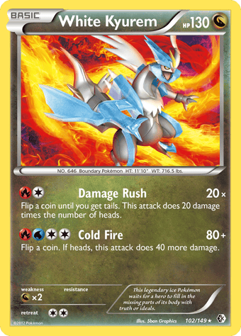 White Kyurem Boundaries Crossed Pokemon Card