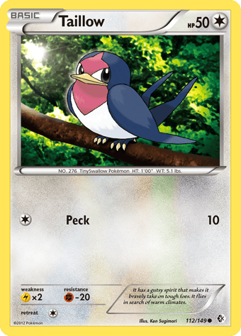 Taillow Boundaries Crossed Pokemon Card
