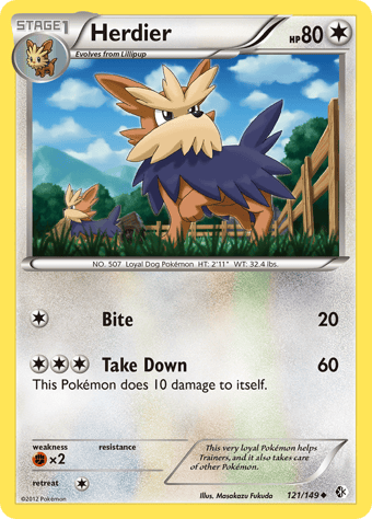 Herdier Boundaries Crossed Pokemon Card