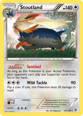 Stoutland Boundaries Crossed Pokemon Card