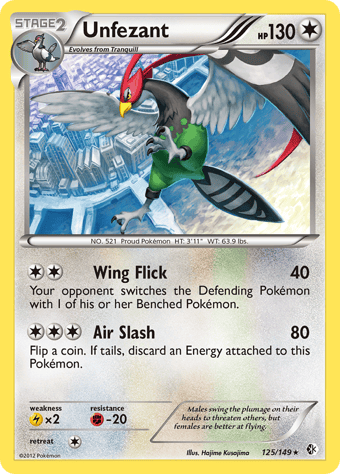 Unfezant Boundaries Crossed Pokemon Card