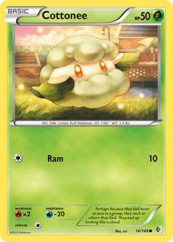 Cottonee Boundaries Crossed Pokemon Card