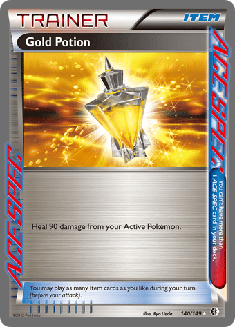 Gold Potion Boundaries Crossed Pokemon Card