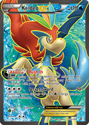 Keldeo-EX Boundaries Crossed Pokemon Card