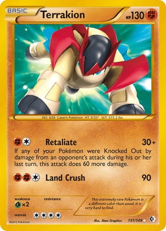 Terrakion Boundaries Crossed Pokemon Card