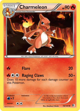 Charmeleon Boundaries Crossed Pokemon Card