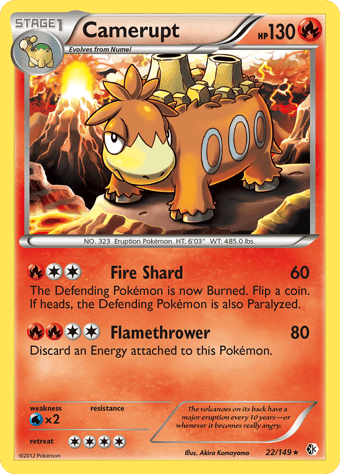 Camerupt Boundaries Crossed Pokemon Card