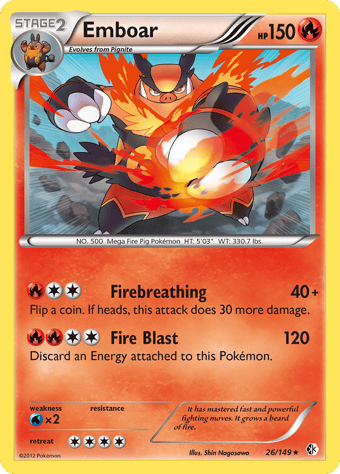 Emboar Boundaries Crossed Pokemon Card
