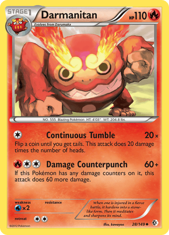 Darmanitan Boundaries Crossed Pokemon Card