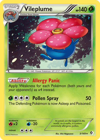 Vileplume Boundaries Crossed Pokemon Card