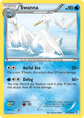 Swanna Boundaries Crossed Pokemon Card