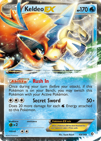 Keldeo-EX Boundaries Crossed Pokemon Card