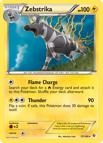 Zebstrika Boundaries Crossed Pokemon Card