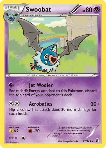 Swoobat Boundaries Crossed Pokemon Card