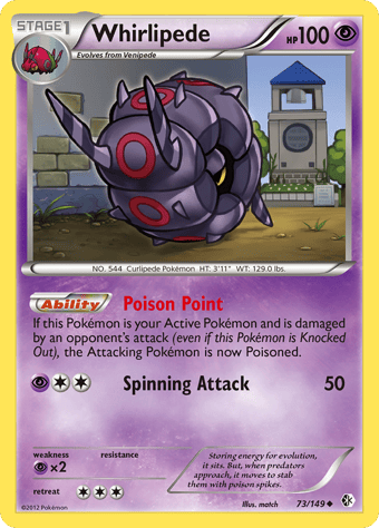 Whirlipede Boundaries Crossed Pokemon Card