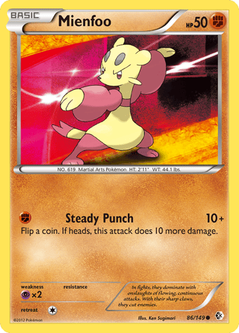 Mienfoo Boundaries Crossed Pokemon Card