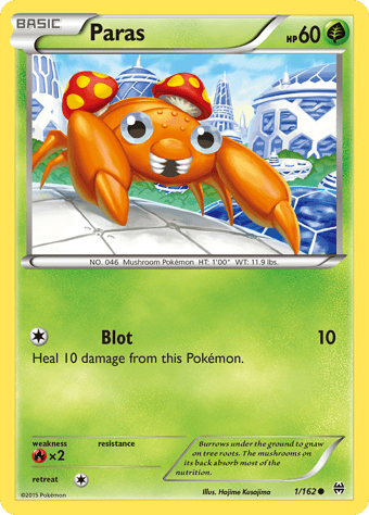 Paras BREAKthrough Pokemon Card