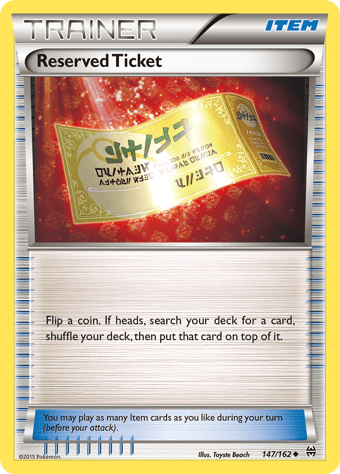 Reserved Ticket BREAKthrough Pokemon Card