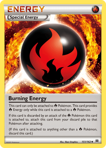 Burning Energy BREAKthrough Pokemon Card