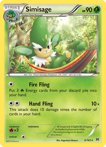 Simisage BREAKthrough Pokemon Card