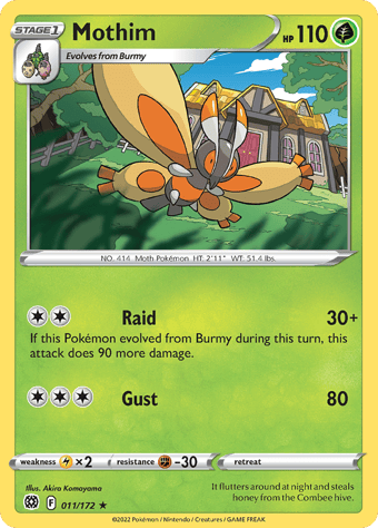 Mothim Brilliant Stars Pokemon Card