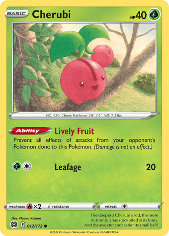 Cherubi Brilliant Stars Pokemon Card