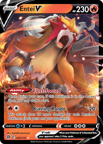 Entei V Brilliant Stars Pokemon Card