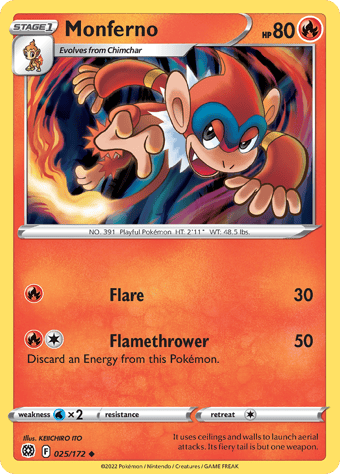 Monferno Brilliant Stars Pokemon Card