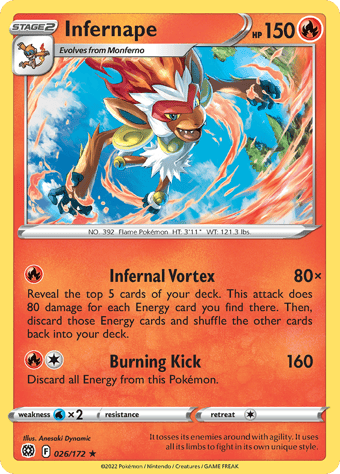 Infernape Brilliant Stars Pokemon Card