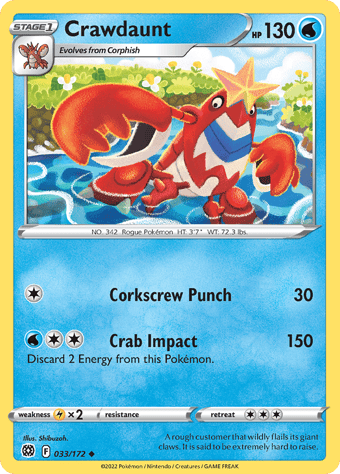Crawdaunt Brilliant Stars Pokemon Card