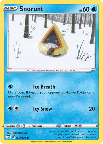 Snorunt Brilliant Stars Pokemon Card