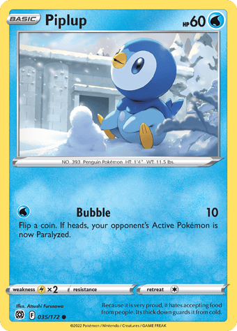 Piplup Brilliant Stars Pokemon Card