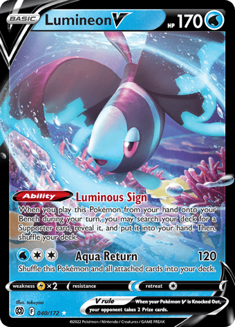 Lumineon V Brilliant Stars Pokemon Card