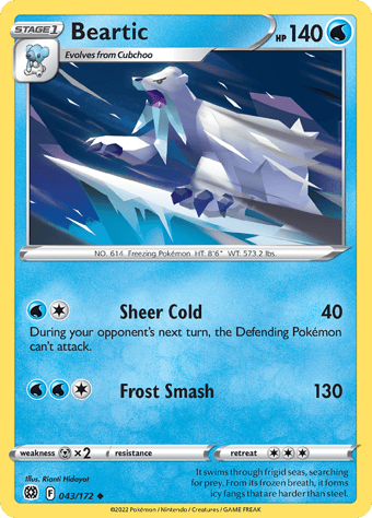 Beartic Brilliant Stars Pokemon Card