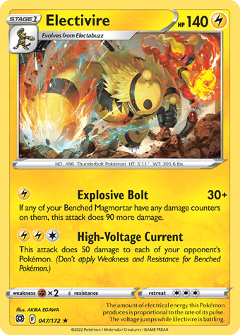 Electivire Brilliant Stars Pokemon Card