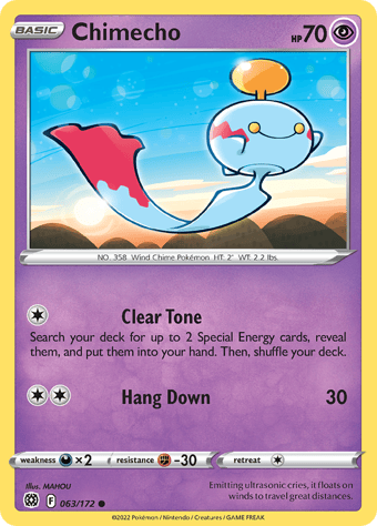 Chimecho Brilliant Stars Pokemon Card