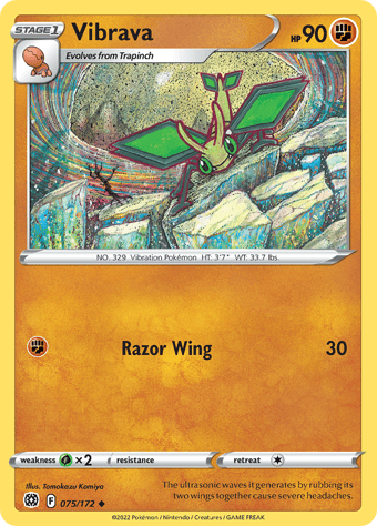 Vibrava Brilliant Stars Pokemon Card